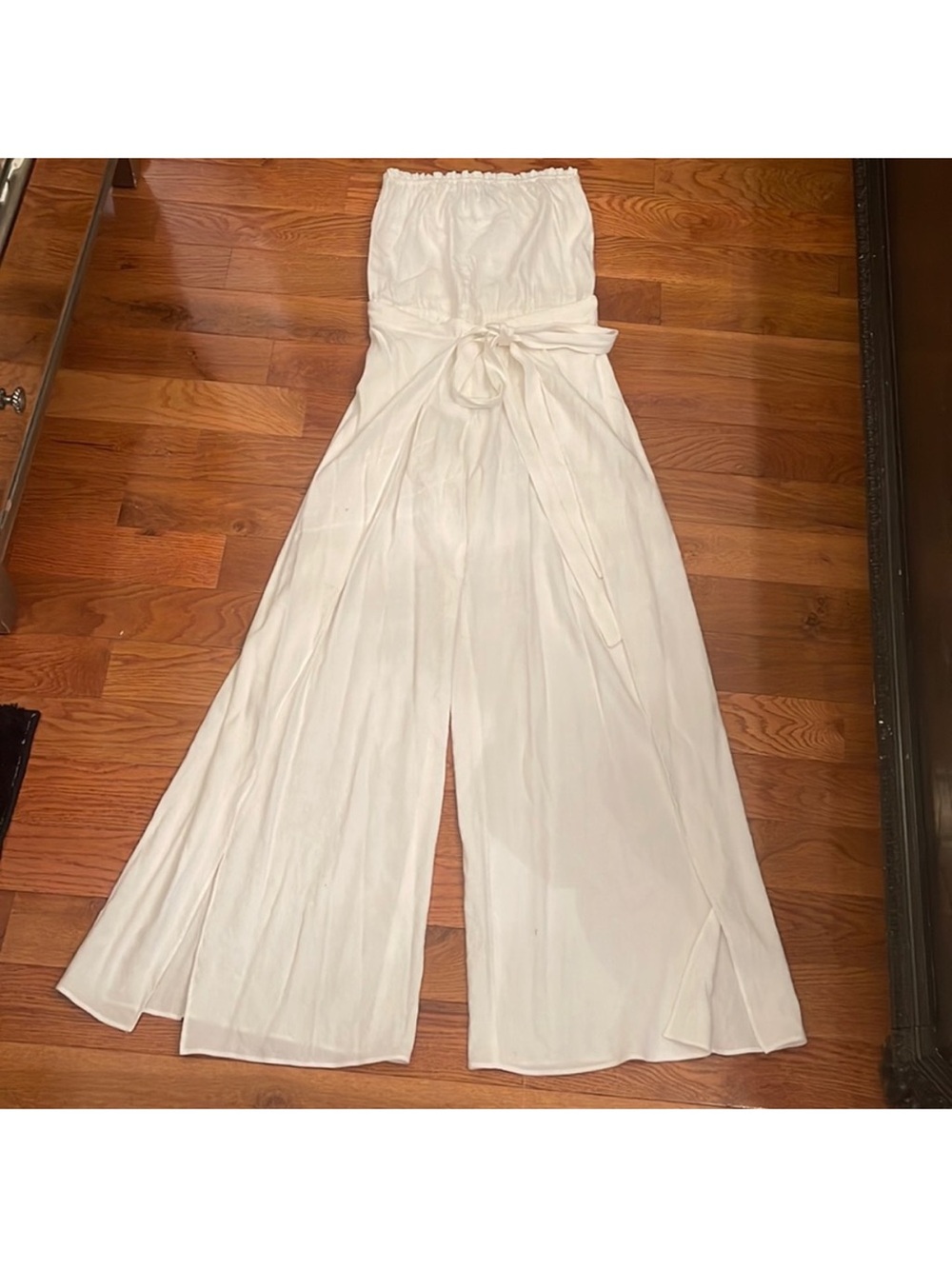 Drew white linen jumpsuit